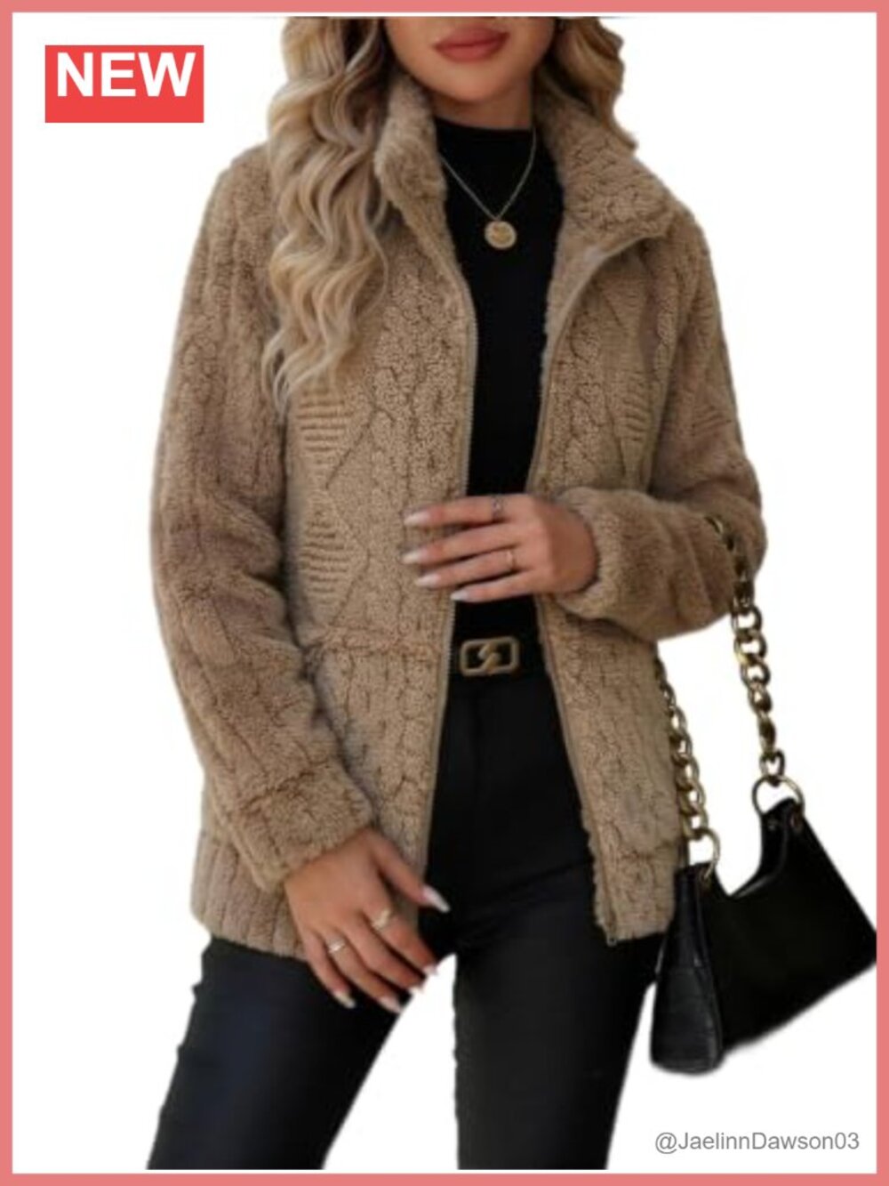 Women's Full Zip Fleece Sherpa Jacket Stand Collar Pockets